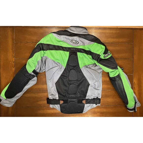 Men's FieldSheer Size S Black/Green Mesh Armored/Padded Motorcycle Riding Jacket - Picture 2 of 9